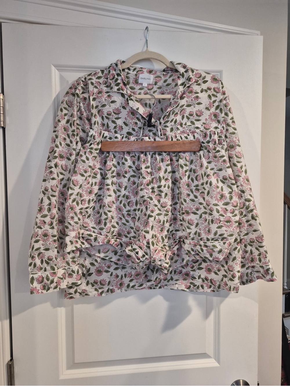 Women’s Floral Pajama Set - Pink & Green